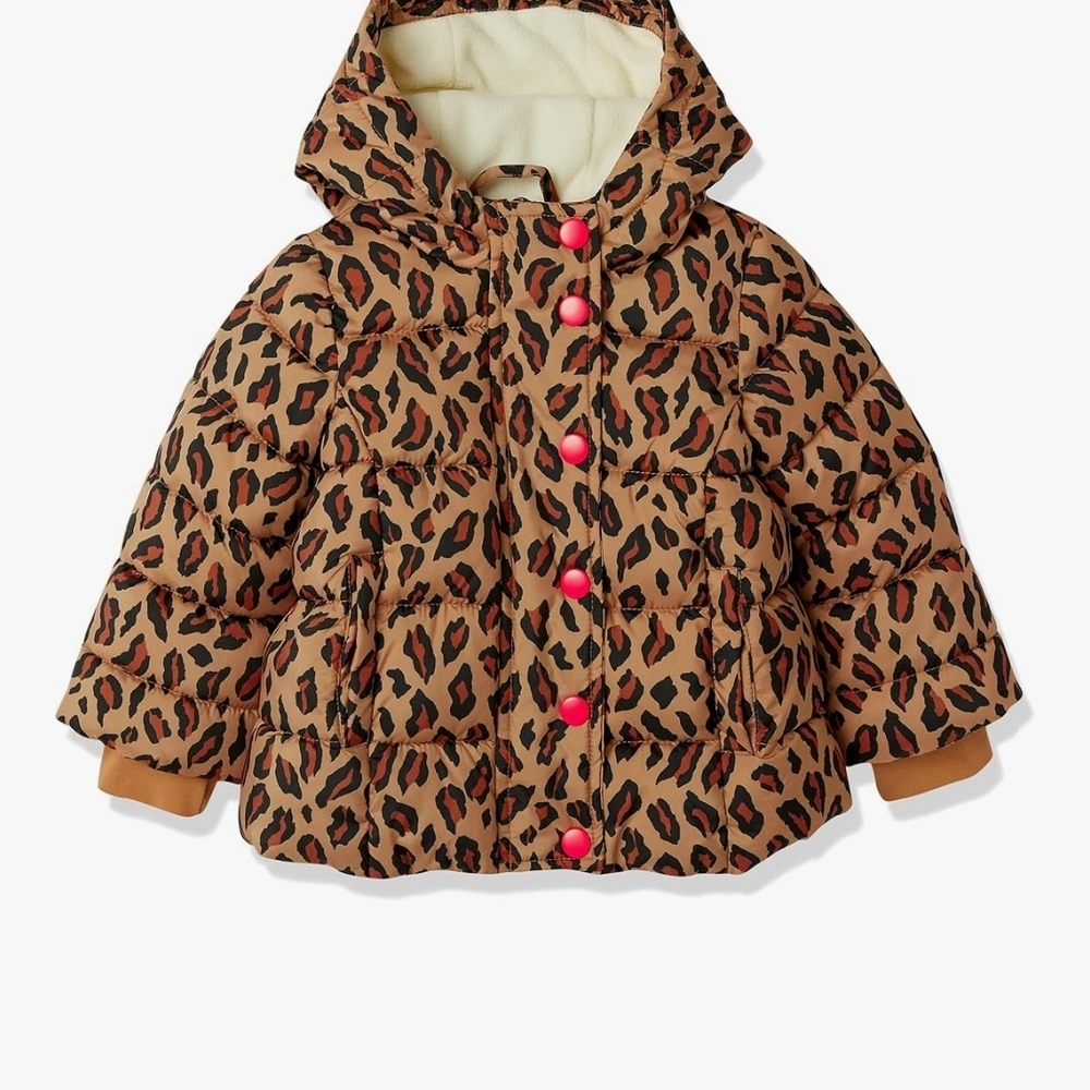Leopard Print Kids Jacket with Hood